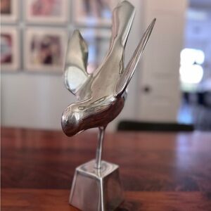 MCM Dove Bird Silver Metal Figurine Statue Silver Tone Statue Decoration